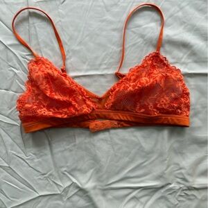 Savage X Fenty Lace Bralette in Bold Orange unlined comfort